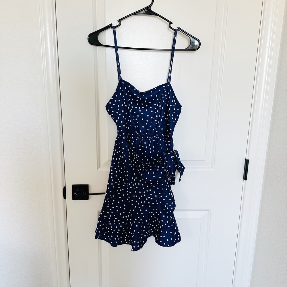 Shein Blue and White Polka Dot Dress